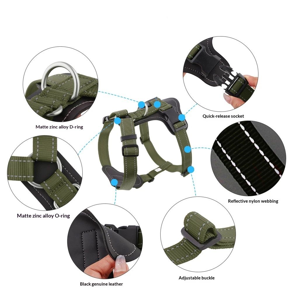 Dog Harness, Soft Mesh cortex Padded Adjustable for Small Medium Large Dogs | Reflective Easy Walk Harness with Front Clip for Training, Running & โ image 3