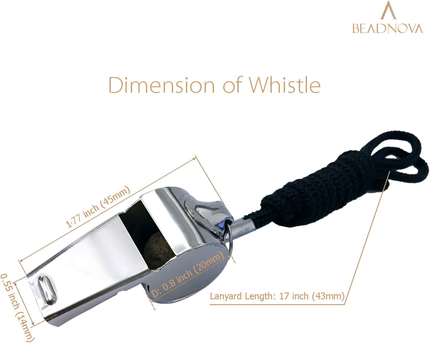 Stainless Steel Whistles with Lanyard Lifeguard Whistle Referee Whistle Metal Whistle Sports Whistle Coaches Whistle โ image 3