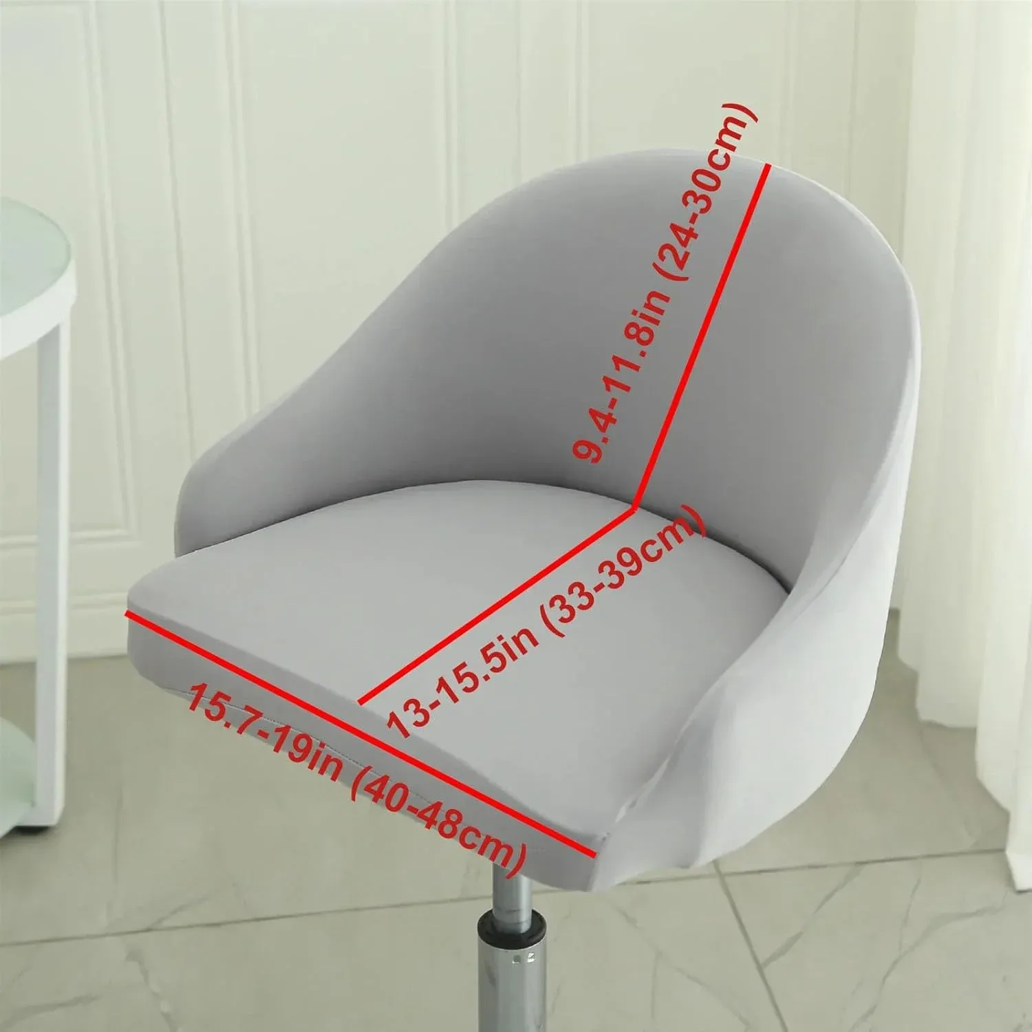 4 Pack Bar Stool Slipcovers Stretch Swivel Chair Covers with Back for Armchair Kitchen Island Gray Leaf Pattern — image 6