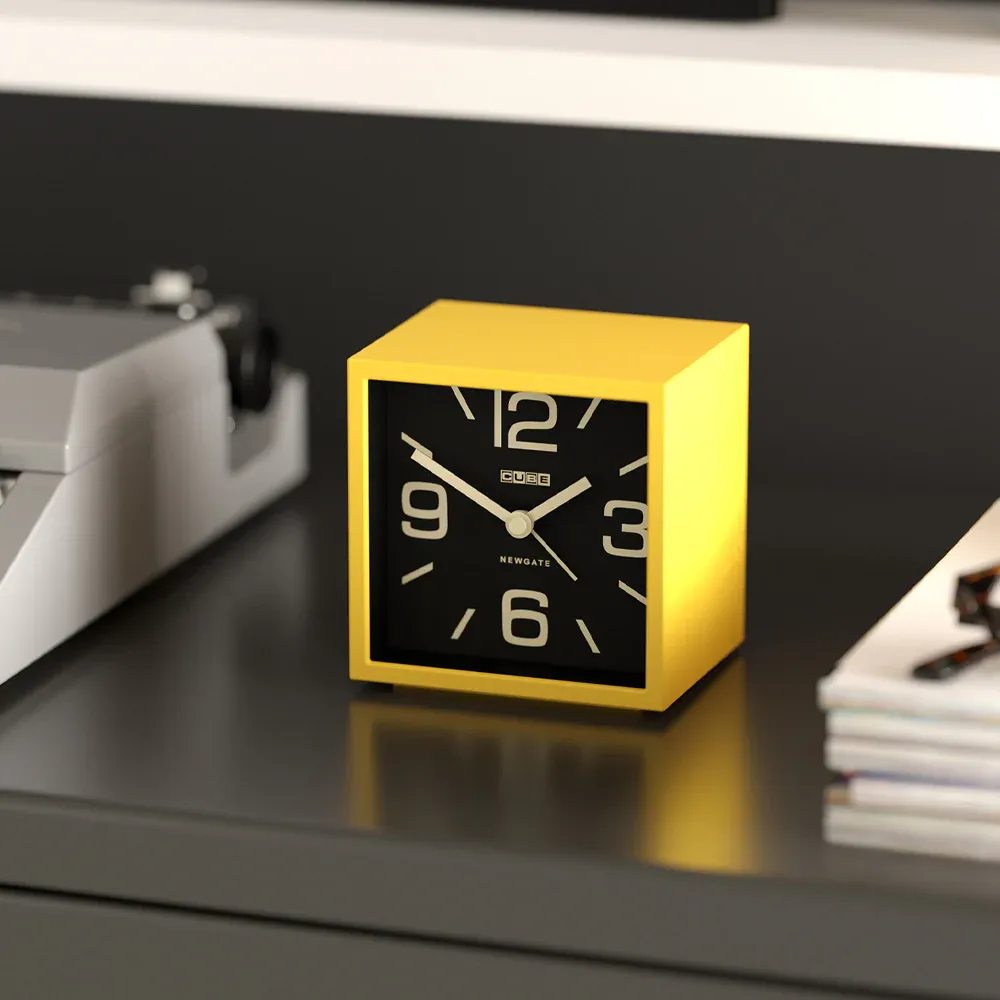 Newgate Cube Mantel Clock-Citrus Yellow — image 4
