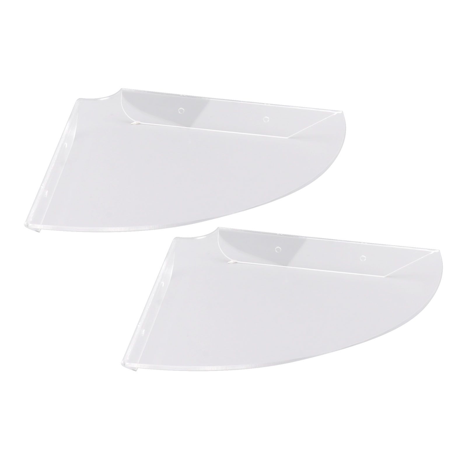 2pcs Wall Mount Floating Corner Shelves Quarter Round Hanging Corner Shelves for Bedrooms Living Rooms Shower Room Transparent — image 3