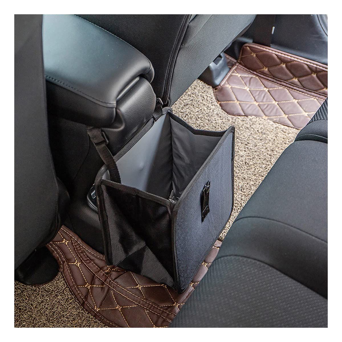 2pcs Foldable Car Trash Can, Hanging Waterproof Leakproof Trash Can Storage Bag for Car with Large Capacity, Car Interior Accessories — image 3