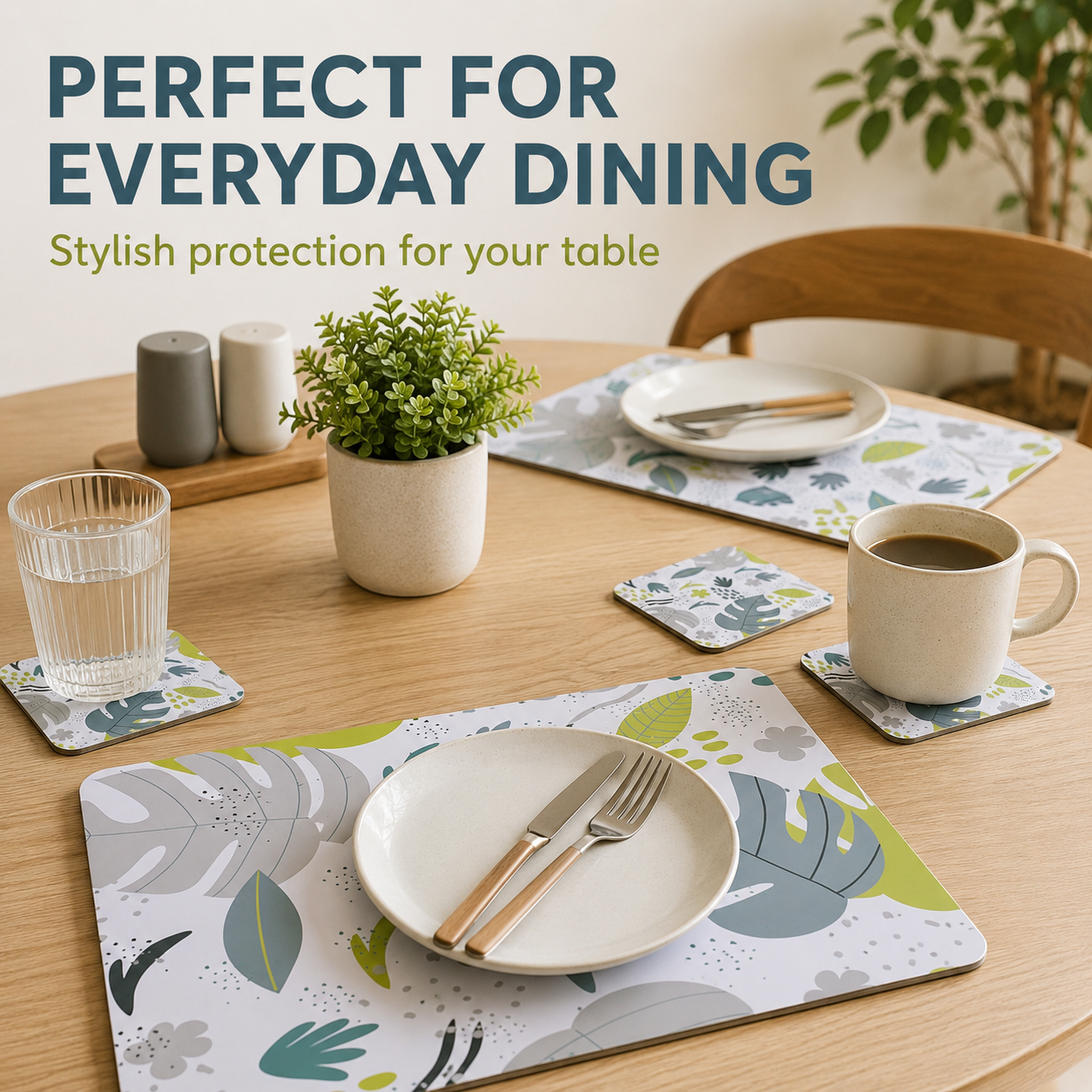 8pcs Monstera MDF Placemats Coasters Heat Resistant(34x26.5cm) โ image 6