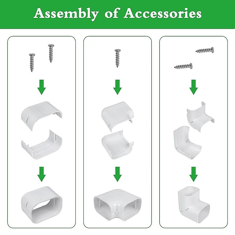 4.8m Mini Split AC Line Set Cover Kit PVC Duct for Central Air Conditioner Installation โ image 4