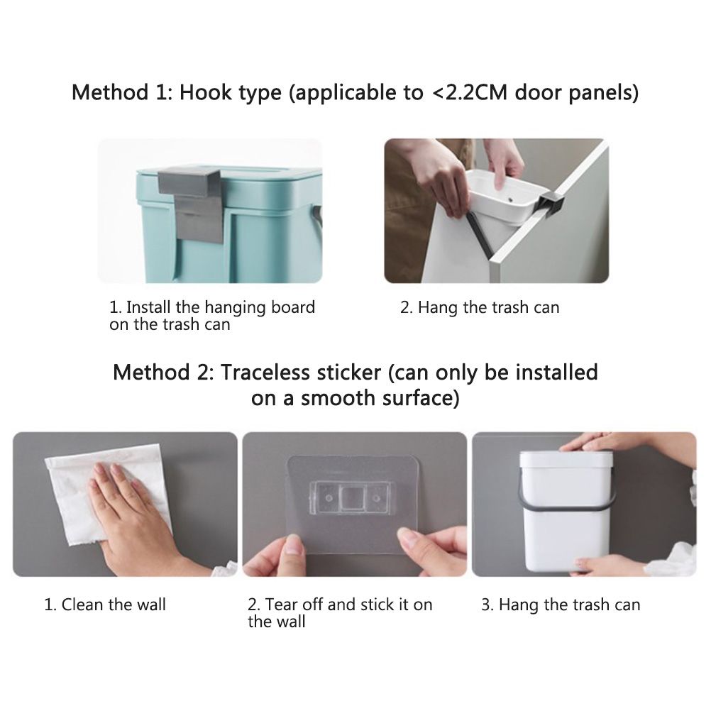 Small Kitchen Compost Bin 3L Kitchen Waste Bin Household Countertop Container with Lid for Rubbish Composter — image 5