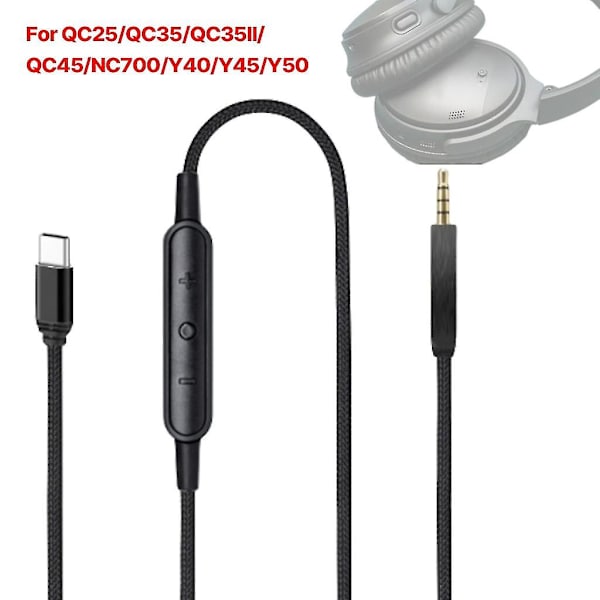 USB-C to 2.5mm Male Audio Cable Compatible with Bose QC25 QC35 II QC45 Headphones with Microphone — image 2