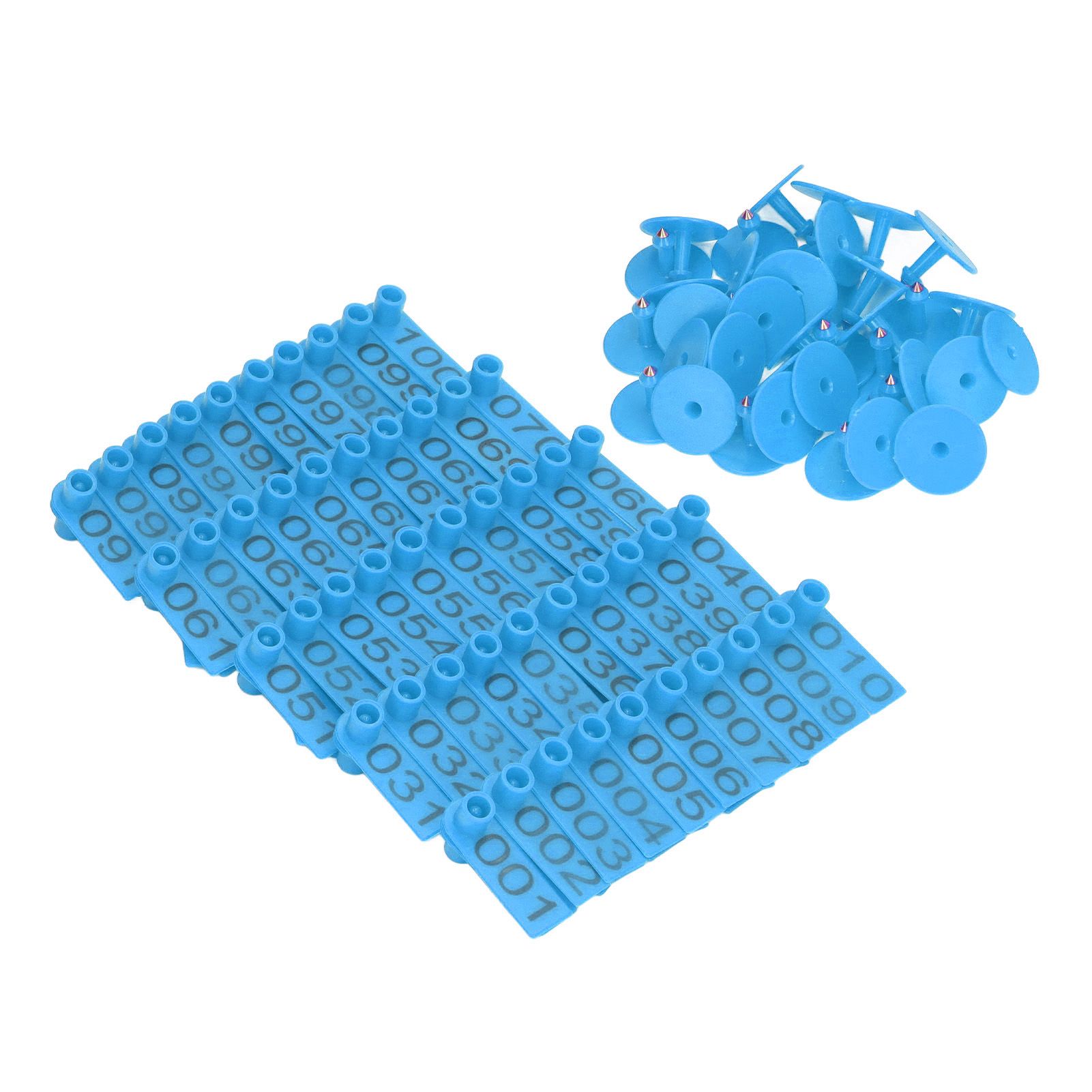 100 Sets Numbered Cattle Ear Tags Accurate Livestock Identification Card for Cow Pig Sheep Blue — image 4