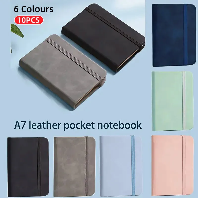 10pcs Mini Pocket Notebook A7 Small Portable Notepad for Office School Use - Pink — image 2