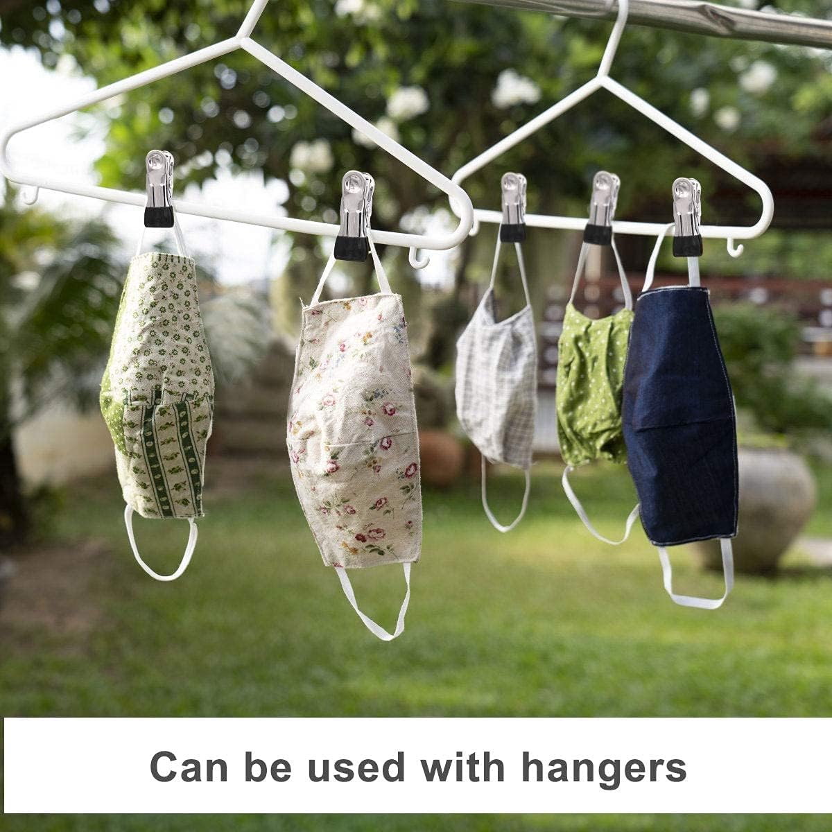 Colored Clothespins Boot Hangers Hooks Clips, 30 Pcs Utility Clothes Pins & 16 Pcs Stainless Steel Portable Clothespins for Drying Closet Travel — image 5