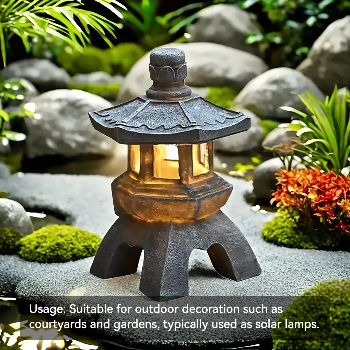 Zen Inspired Solar Pagoda Powered Outdoor Courtyard Decorative Lights Waterproof — image 4
