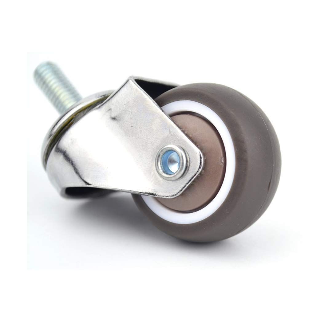 4 pcs 1 Inch Small Tiny Shopping Cart Wheel Replacement Swivel Caster Wheels Soft Rubber M6x 15mm Mini Threaded Stem Caster Wheel โ image 5