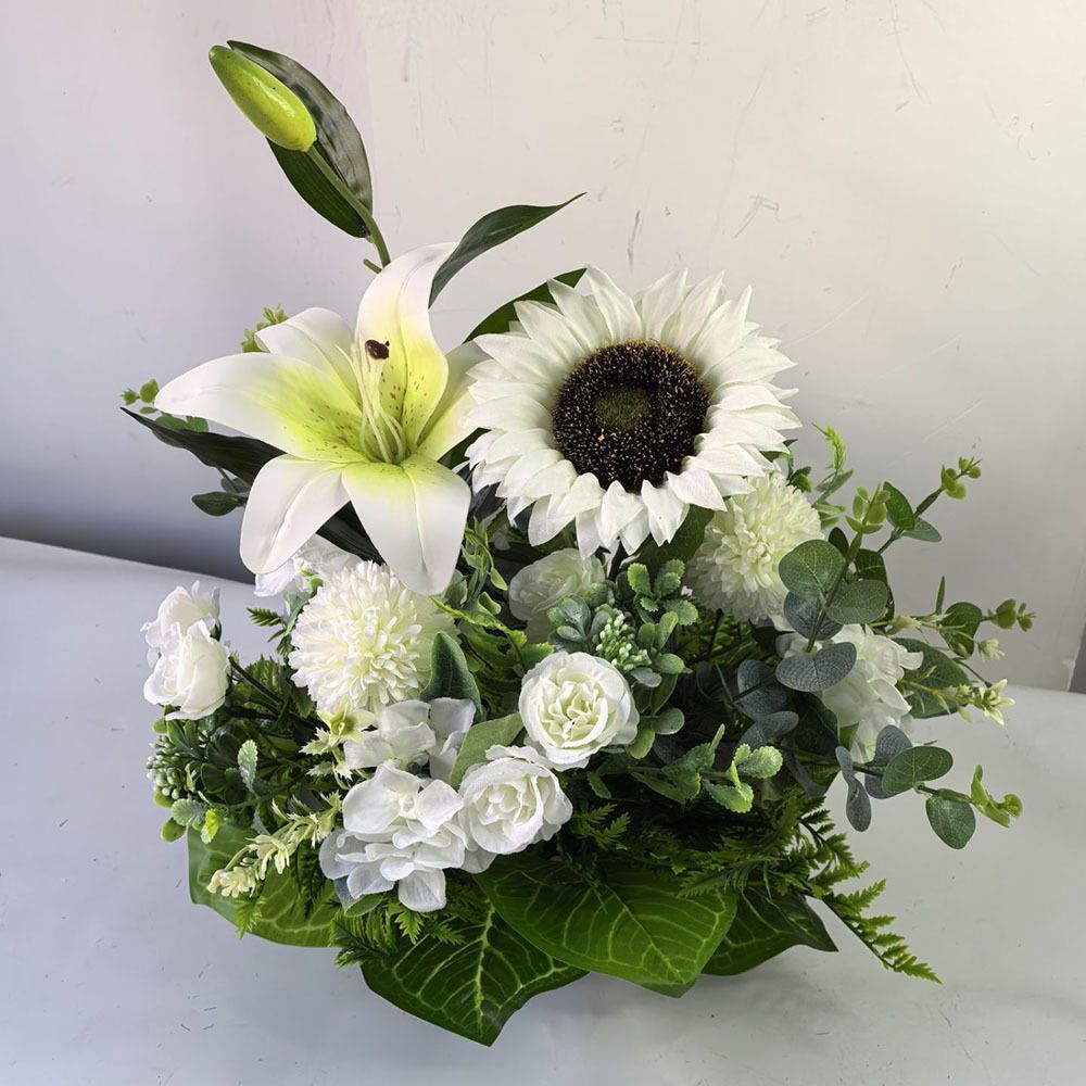 Artificial Flower Arrangement Fake Lilies And Roses Home Decor Accents Garden - Multi-color - Size 23 — image 2