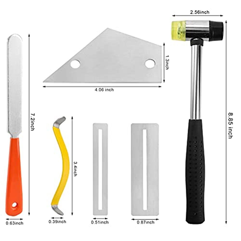 Guitar Luthier Tool Set, Fret Rubber Hammer, Fret Crowning File, Fret Leveling Beam Sanding Leveler Beam, Fret Rocker, Fingerboard Guards, String Spreaders for — image 2