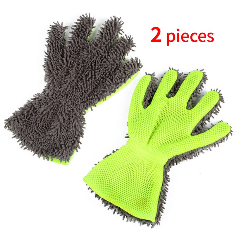 Paint-Safe Coral Fleece Car Cleaning Gloves