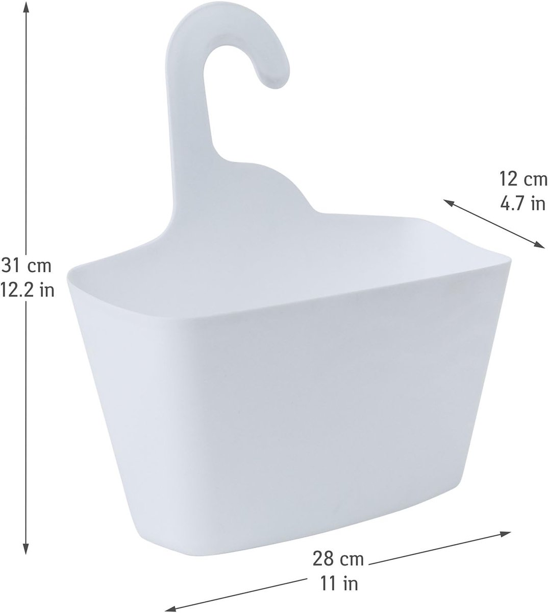 Hanging Shower Baskets Set of 2 - Hangable Shower Rod Basket Rack with Hook - Hanging Bathroom / Shower Basket Bathroom Basket Shampoo Holder with Hanging Hook — image 3