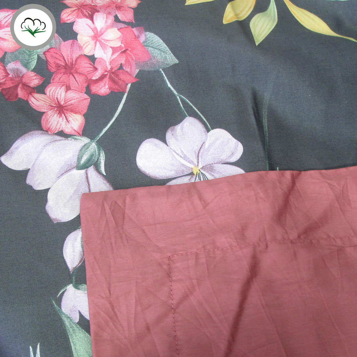 400TC Cotton Sateen Quilt Cover Set Secret Garden Queen — image 3