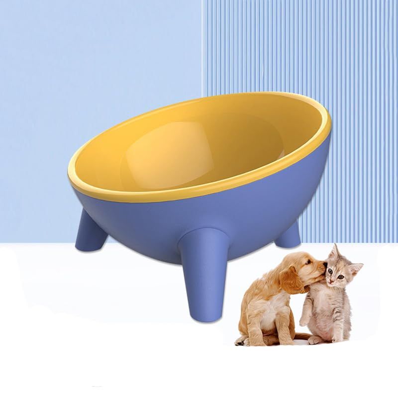Tilted Cat Bowl Slanted Dog Bowl Non-Slip Raised Pet Food Bowl with Triangular Stand for Small Pets Non-Spill Cat Supplier Feeder — image 4