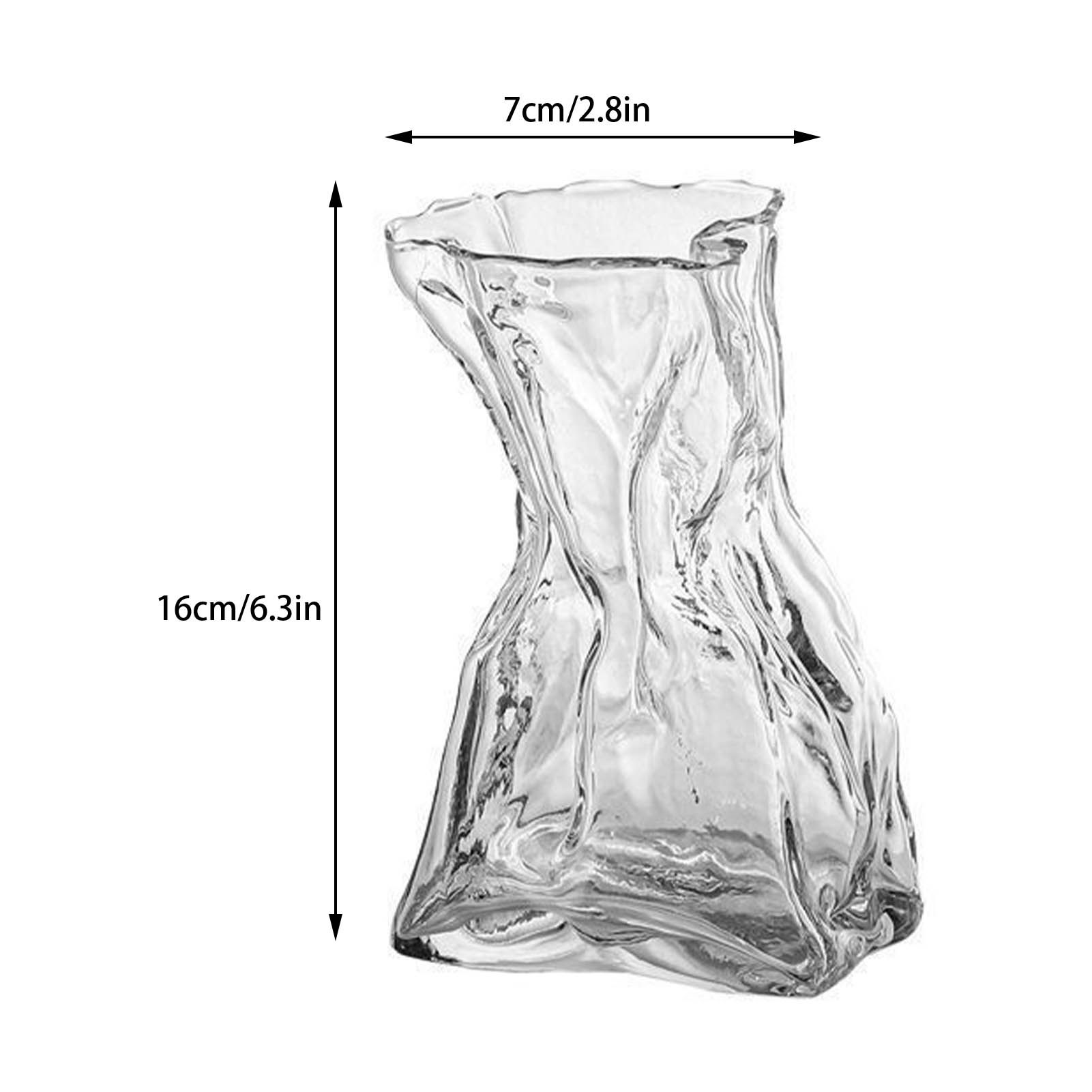 Pleated Glass Vase Light Luxury Hydroponic Vase Living Room Dining Table Dried Flower Vase Flower Arrangement Ornaments — image 2