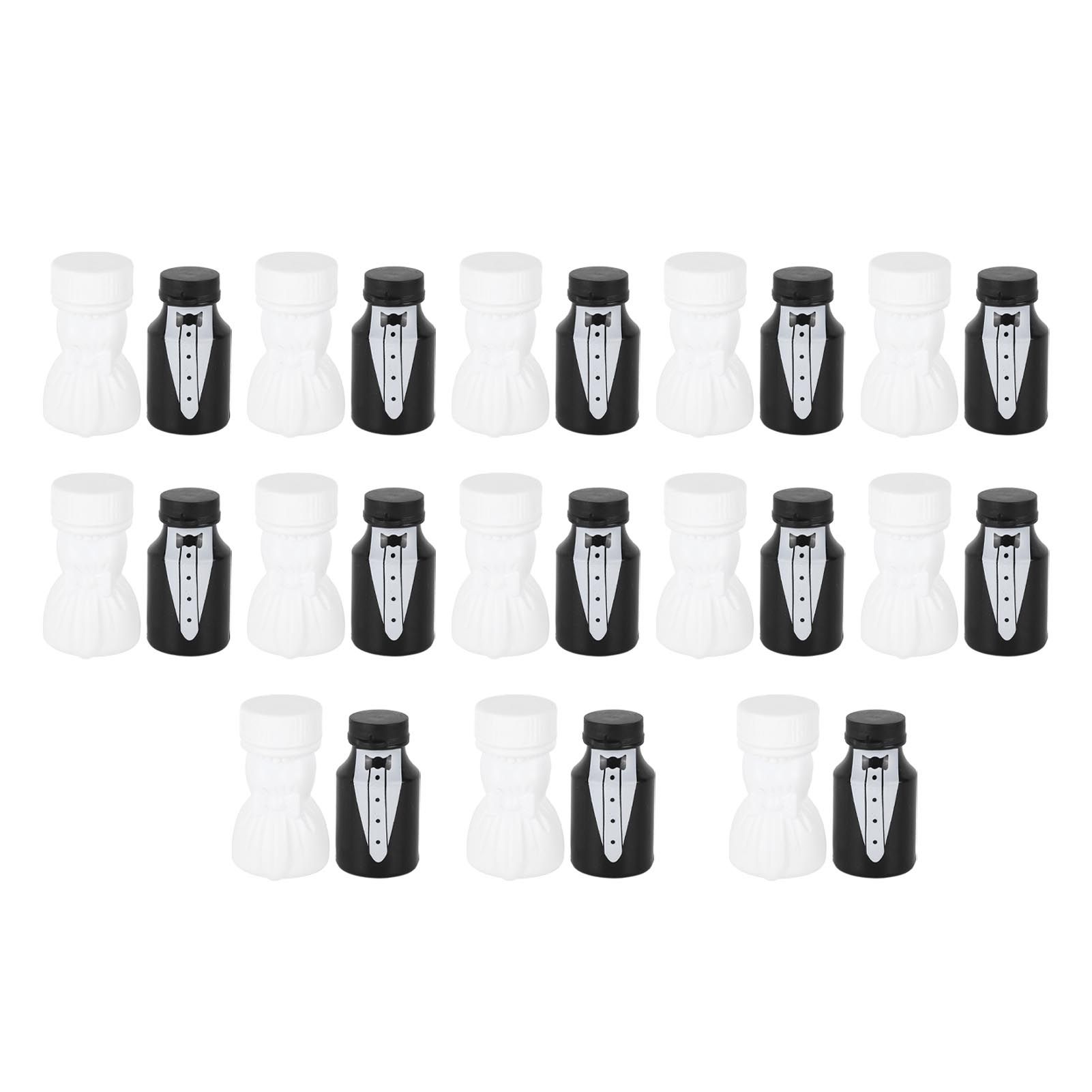 26PCS Wedding Bubble Bottles Bride and Groom Shape Mini Bubble Party Bottle for Anniversary Engagement Bridal Celebration Black and White โ image 2