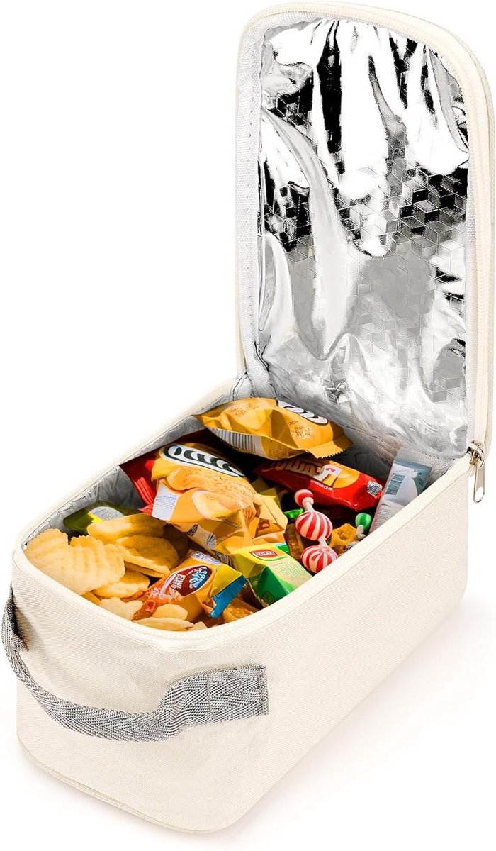 Thermally insulated container for fruit - Lightweight and leak-proof - Portable outdoor cooler bag - Storage accessories - Suitable for picnics (beige) Travel