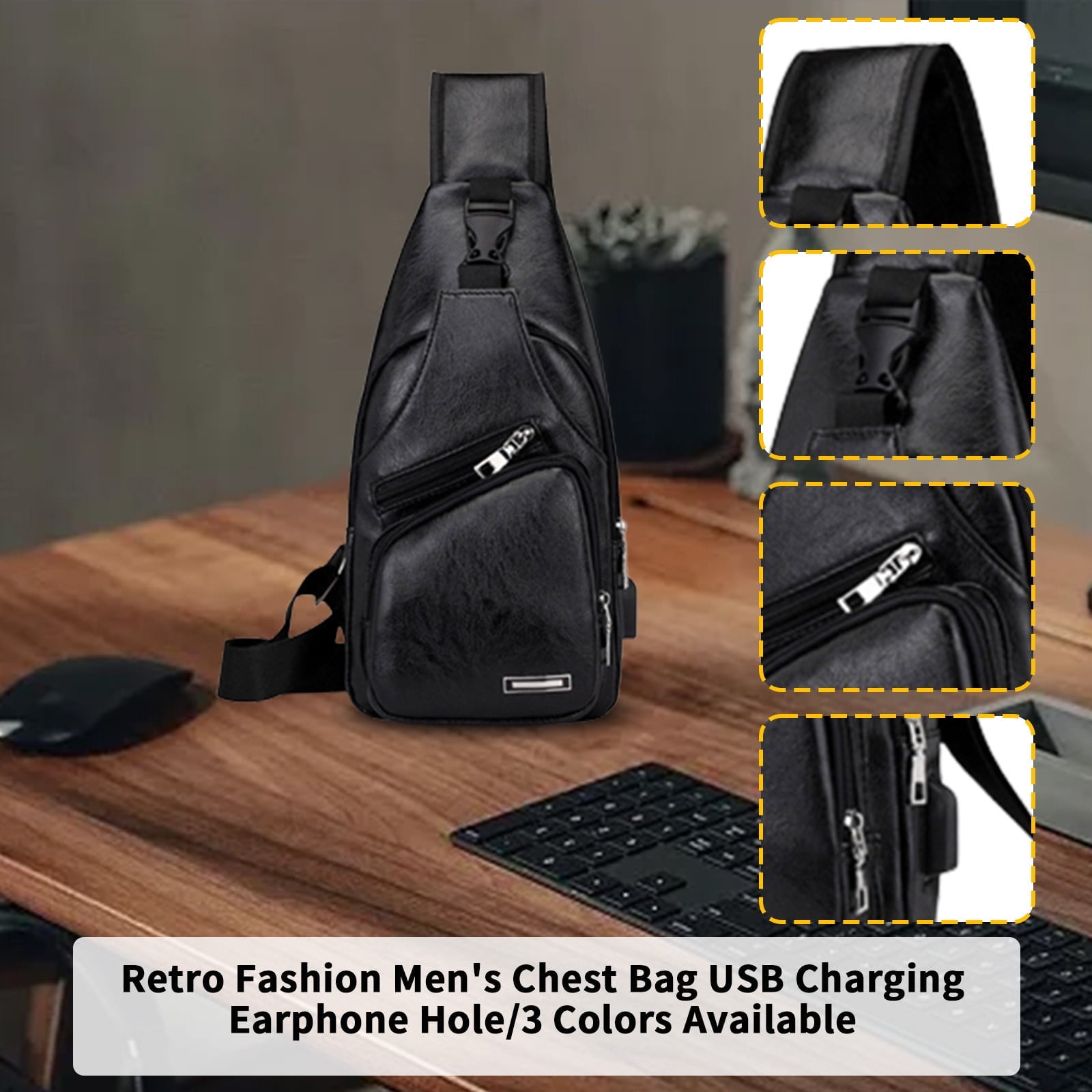 Sling Bag for Women, Crossbody Sling Backpack Small Sling Bag Multipurpose Crossbody Shoulder Bag Travel Hiking Backpack, Sling Bag for Men #3-Black — image 6