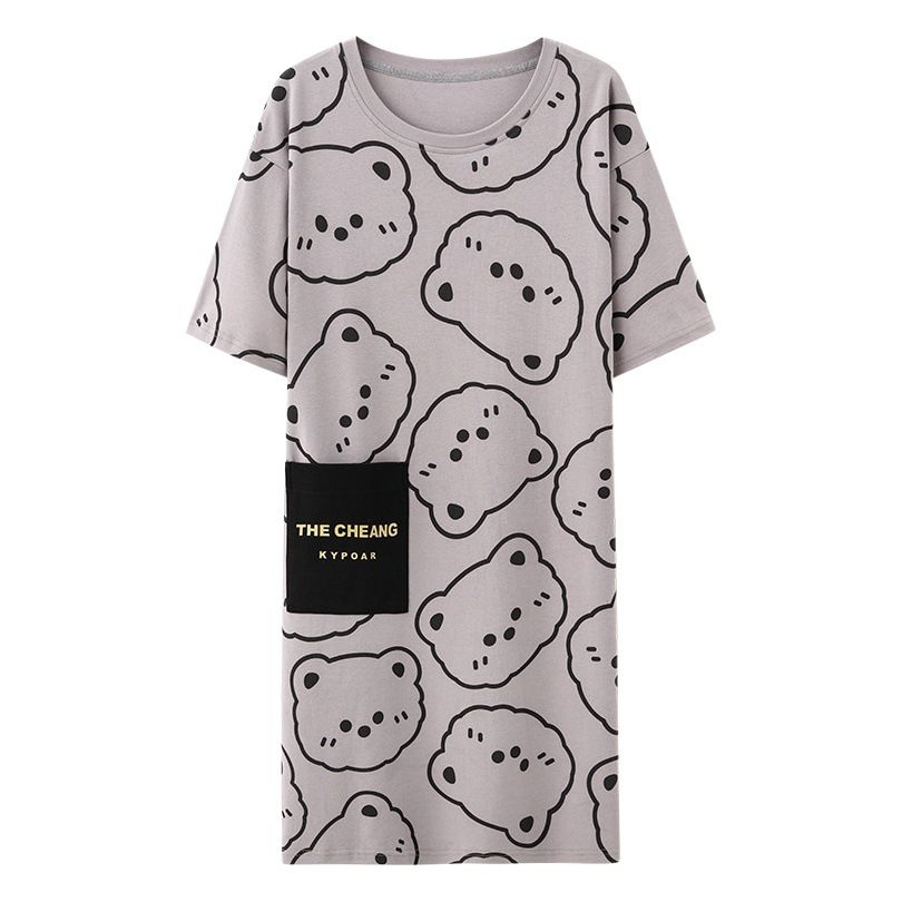 Women Summer Sleepwear Polyester Loose Dress Yellow XXL — image 2