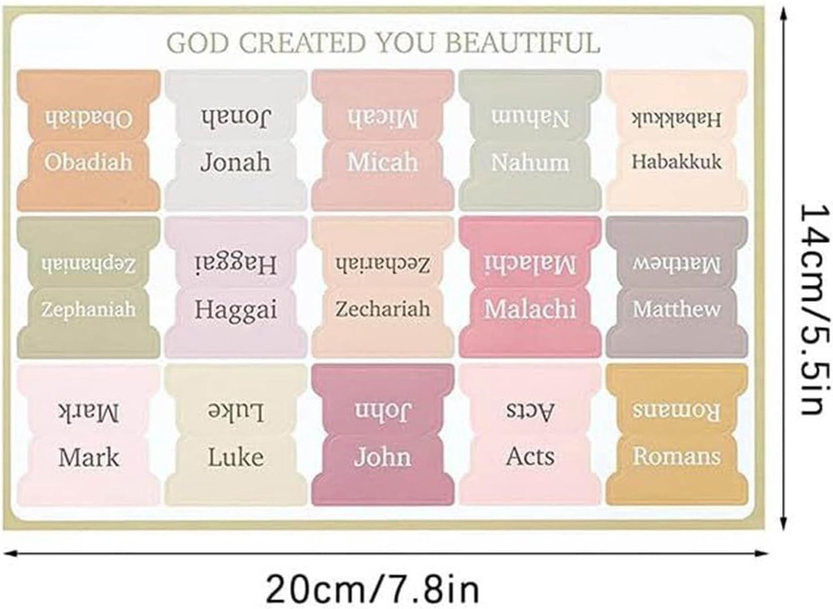 Bible Index Tab Set (5 pieces, 75 stickers) - Removable and replaceable laminated tabs for easy navigation - Decorative Bible accessories for women and men — image 4