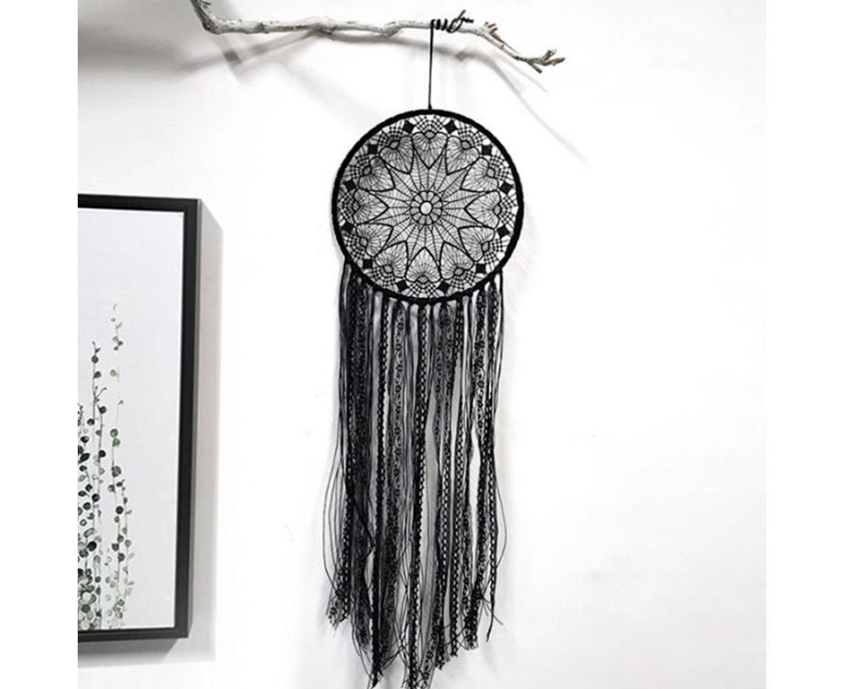 Hollow Round Moon Shape Tassel Dream Catcher Hanging Pendant Home Bedroom Decor- B — image 5