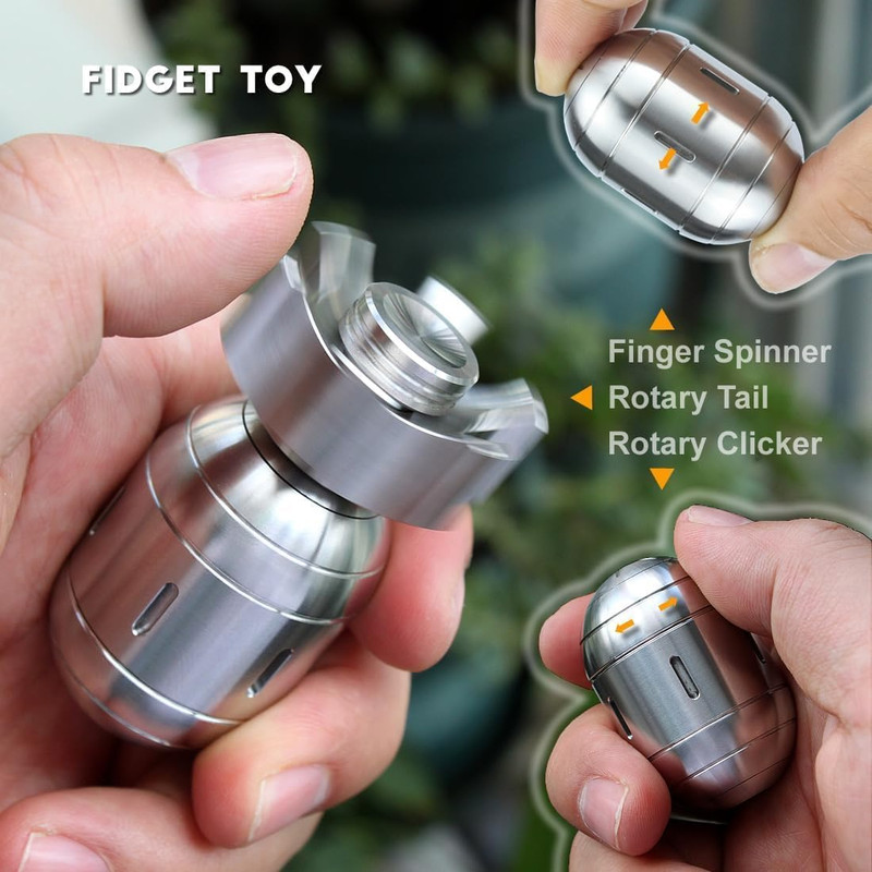 Atomic Bomb Fidget Spinner 3 in 1 EDC Clicker Toy Gift Brass โ image 2