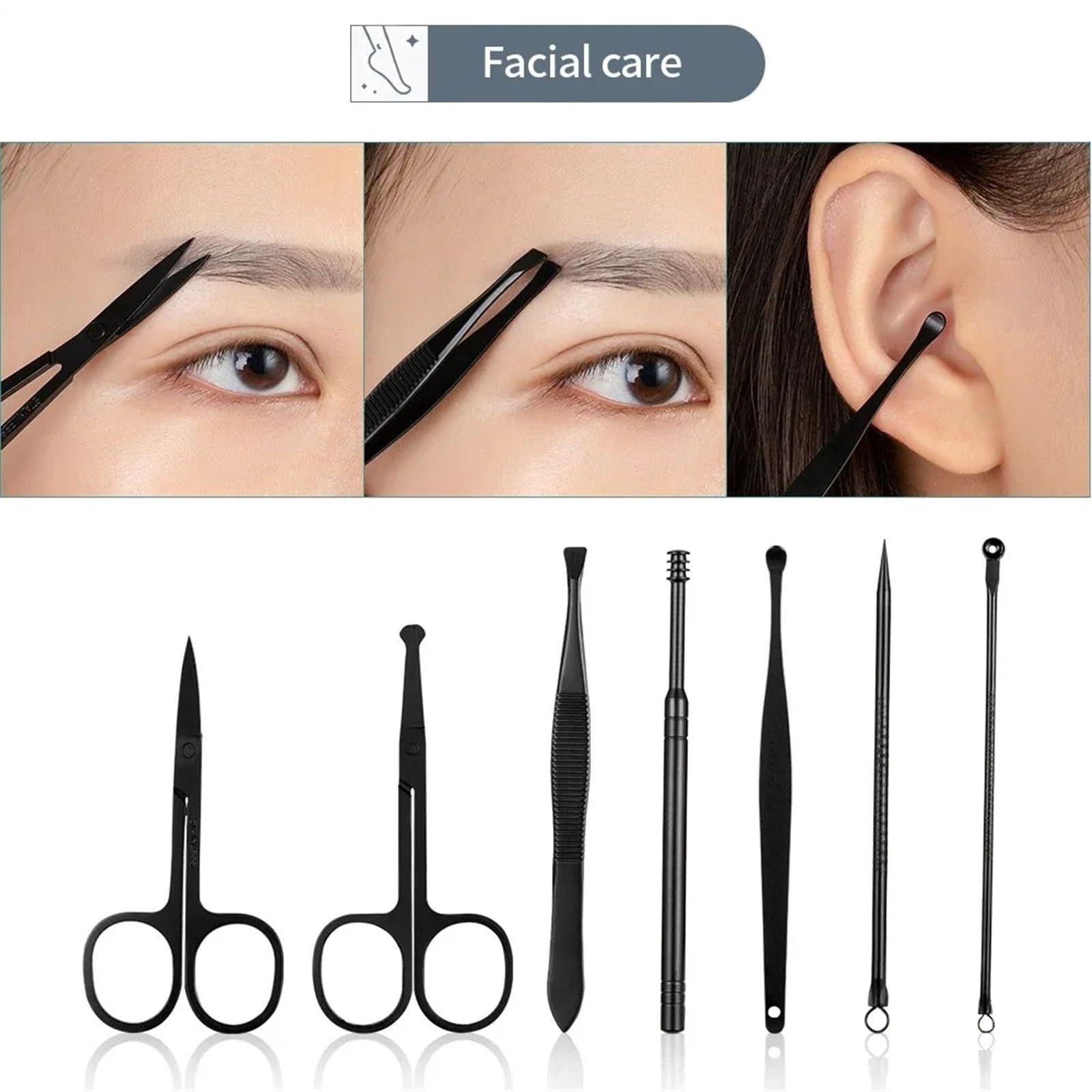Black Nail Clipper 18 Set Stainless Steel Manicure Nail Scissors Pedicure Kit Nippers Trimmer Care Tool with Travel Case Kit โ image 5