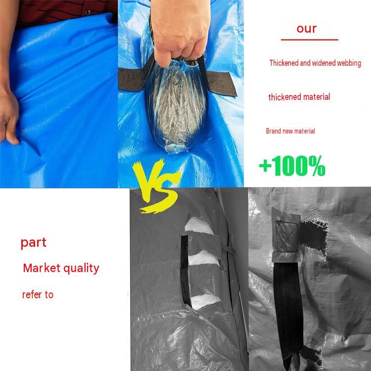 208*160*38cm Blue Heavy Duty PE Mattress Bag for Moving and Storage - Waterproof Mattress Cover with Reinforced Handles and Double Zipper, Dustproof Protection — image 4
