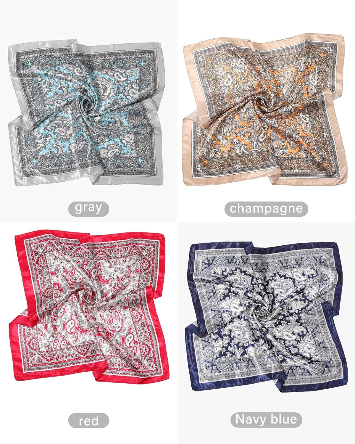 23” Satin Bandanas or Women Head Scar Like Silk Scar or Hair Scar Satin Neck Scar Silk Hair Bandana Headscar — image 3