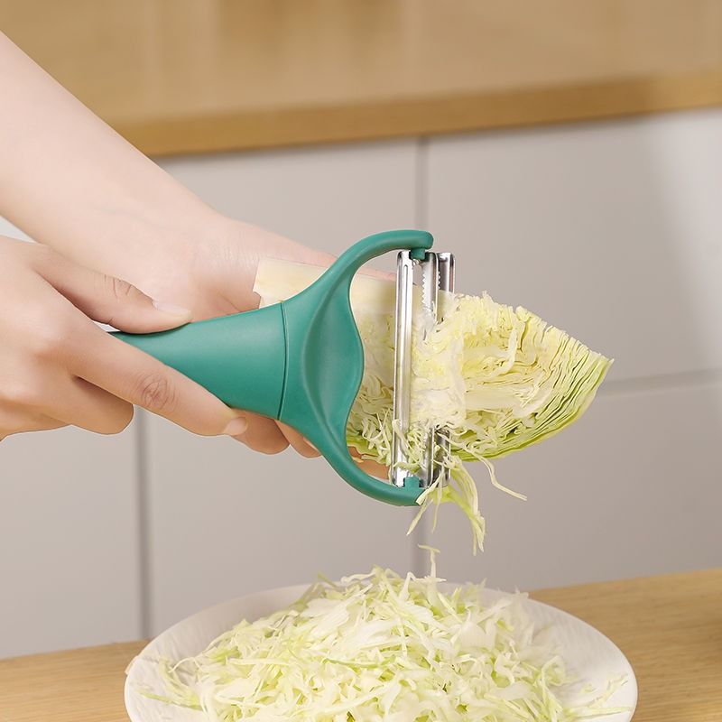Dual Blade Vegetable Peeler & Cabbage Shredder, 2 in 1 Stainless Steel Julienne Slicer for Cabbage, Carrot, Potato, Fruit Salad Making — image 4