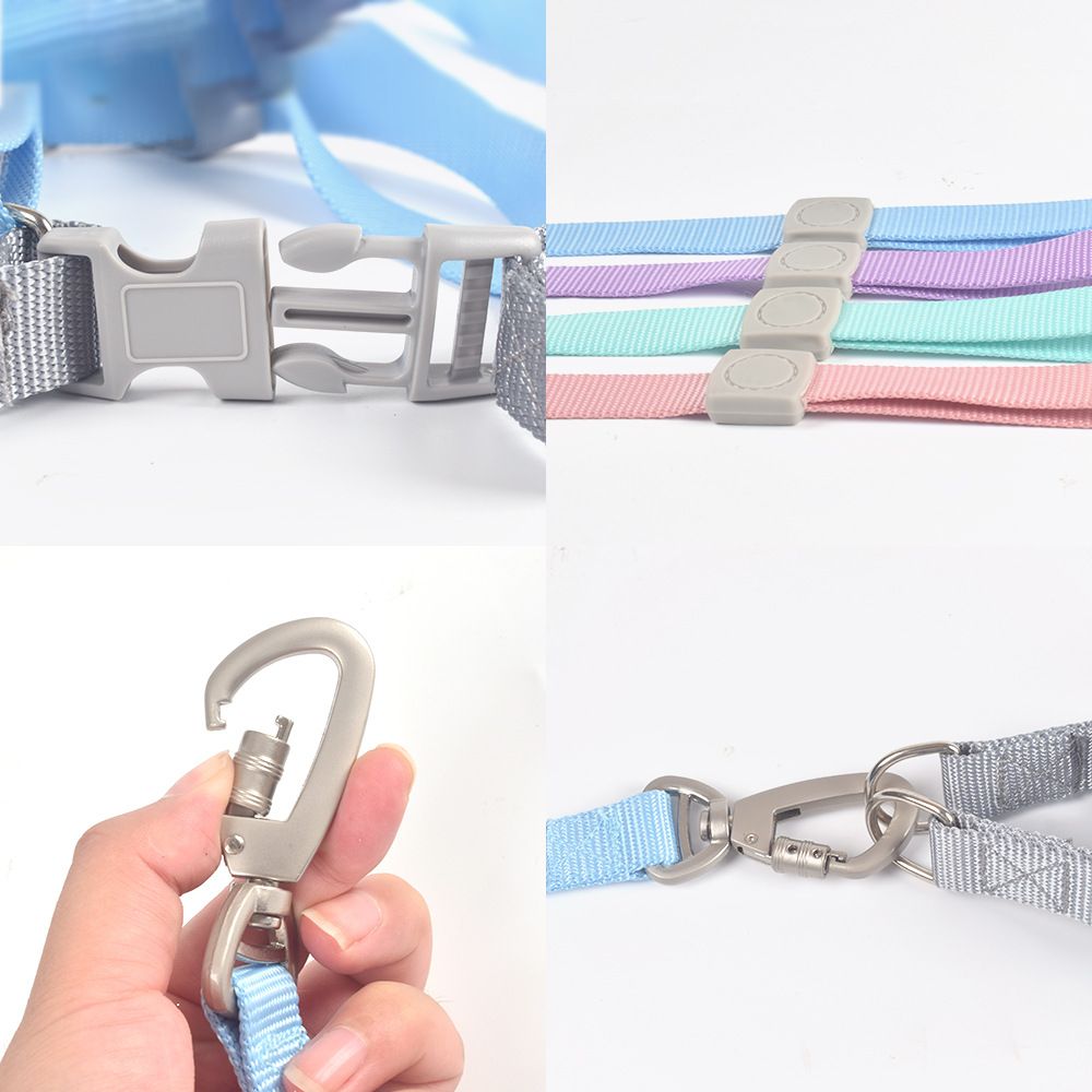 CHOUGOGO Nylon Dog Harness Leash Adjustable Vest Sky Blue S:1.0*120cm โ image 3