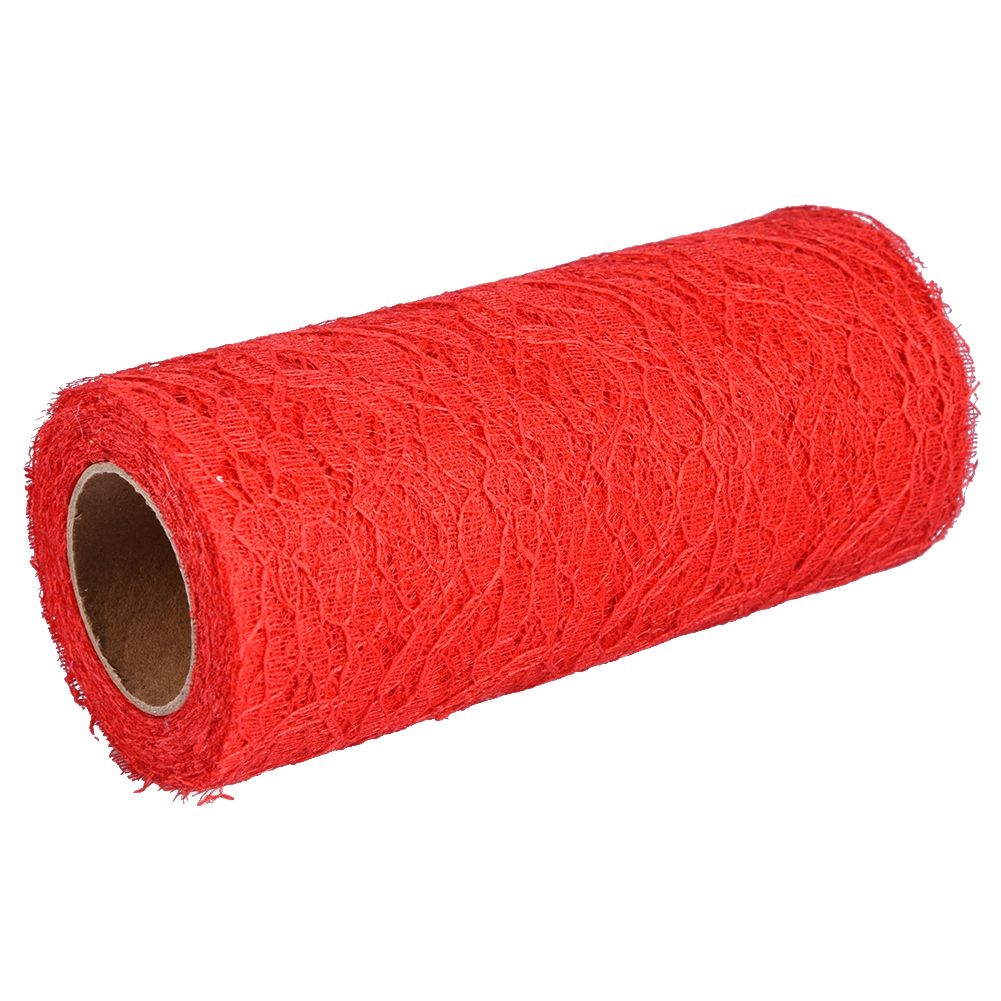 10 Yard Long Wedding Party Decoration Table Runner Chair Sash Floral Lace Tulle Roll (Red) โ image 2