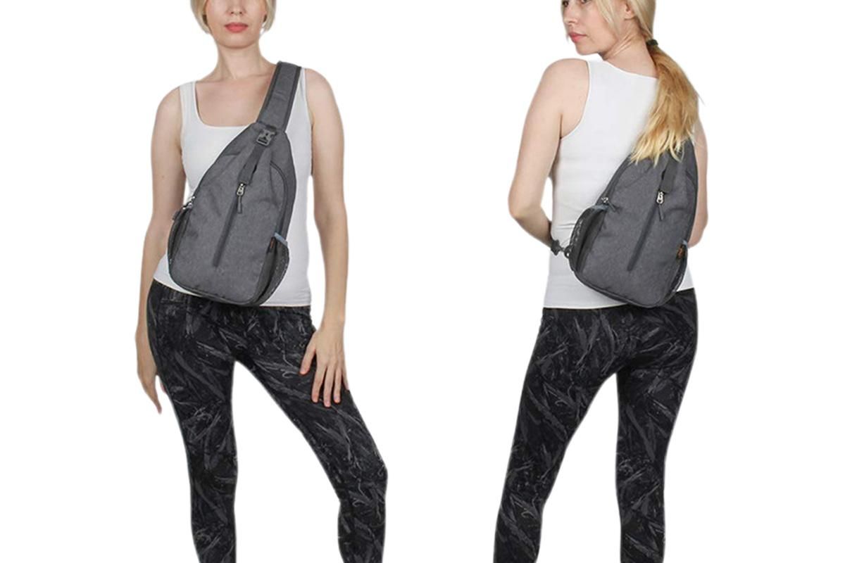 Water Resistant Crossbody Sling Backpack Sling Bag Travel Hiking Chest Bag Daypack - Dark Grey โ image 2