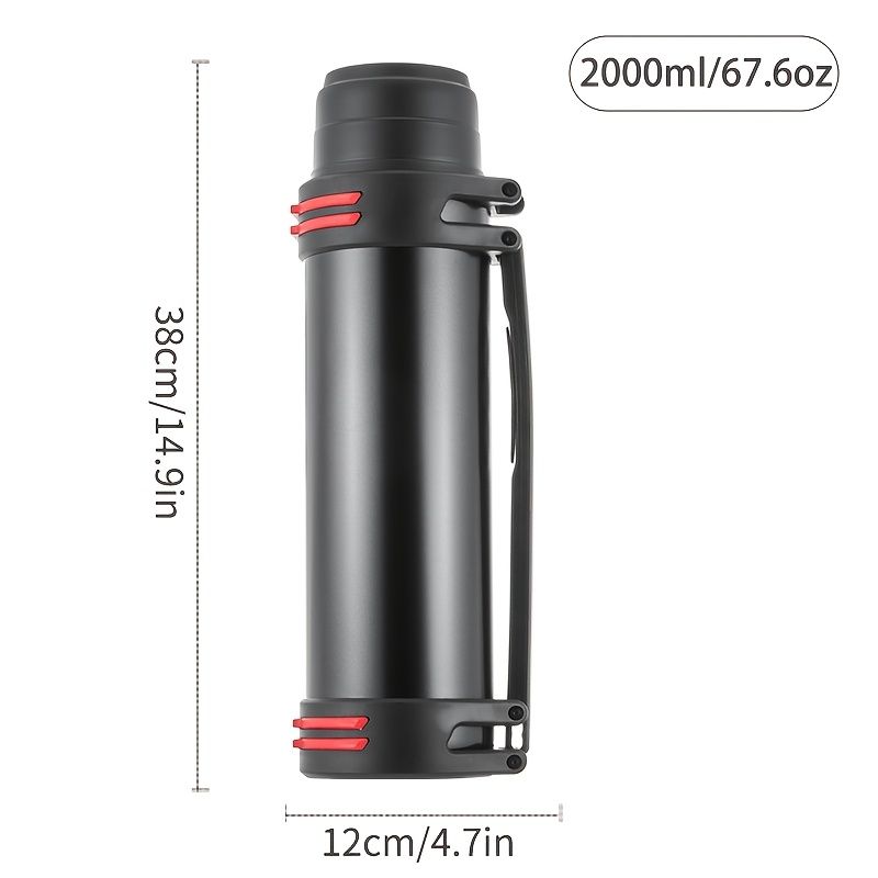1pc Large Capacity Stainless Steel Insulated Water Bottle - Portable, Reusable Thermal Flask for Hot and Cold Beverages, Hand Wash Only, Multipurpose Outdoor