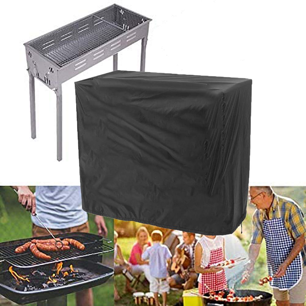 Portable Grill, Tabletop BBQ Cover for Small Gas Barbeque Grill 210D Oxford cloth square barbecue hood(Black 90 × 63 × 70cm) — image 2