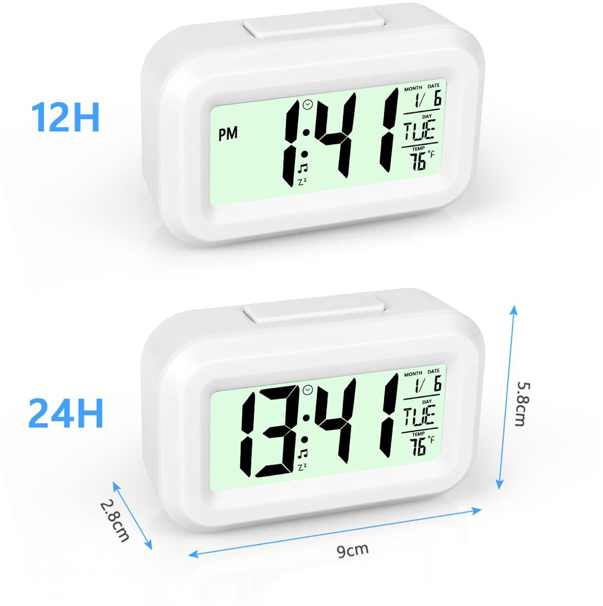 Wekker Digital - Klok Children's - Wekker Children's - Alarm Clock - Travel Alarm Clock - LED Display Clock - Adjustable 12/24 Hour Snooze Function — image 2