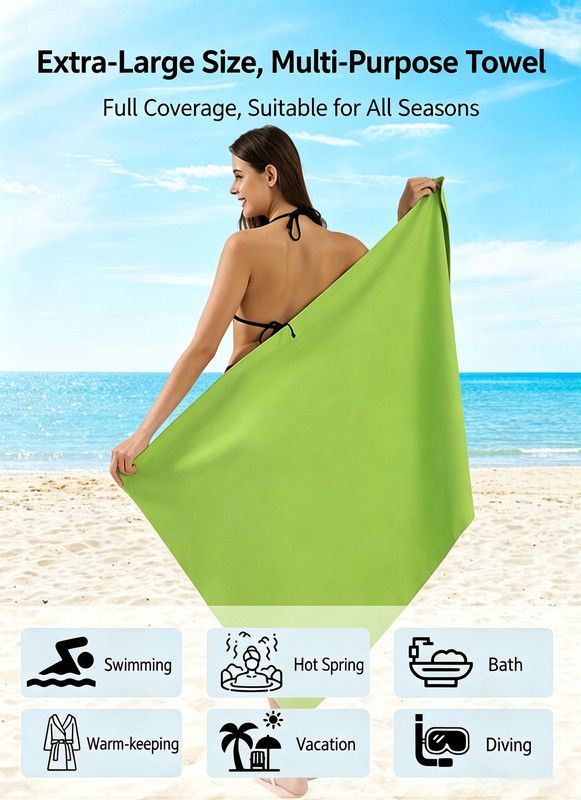 UltraAbsorbent Ultra‑Absorbent Quick Dry Microfiber Beach Towel, 140*70CM, Double‑Sided Velvet Lightweight Portable Swimming Sports Towel for Beach — image 4