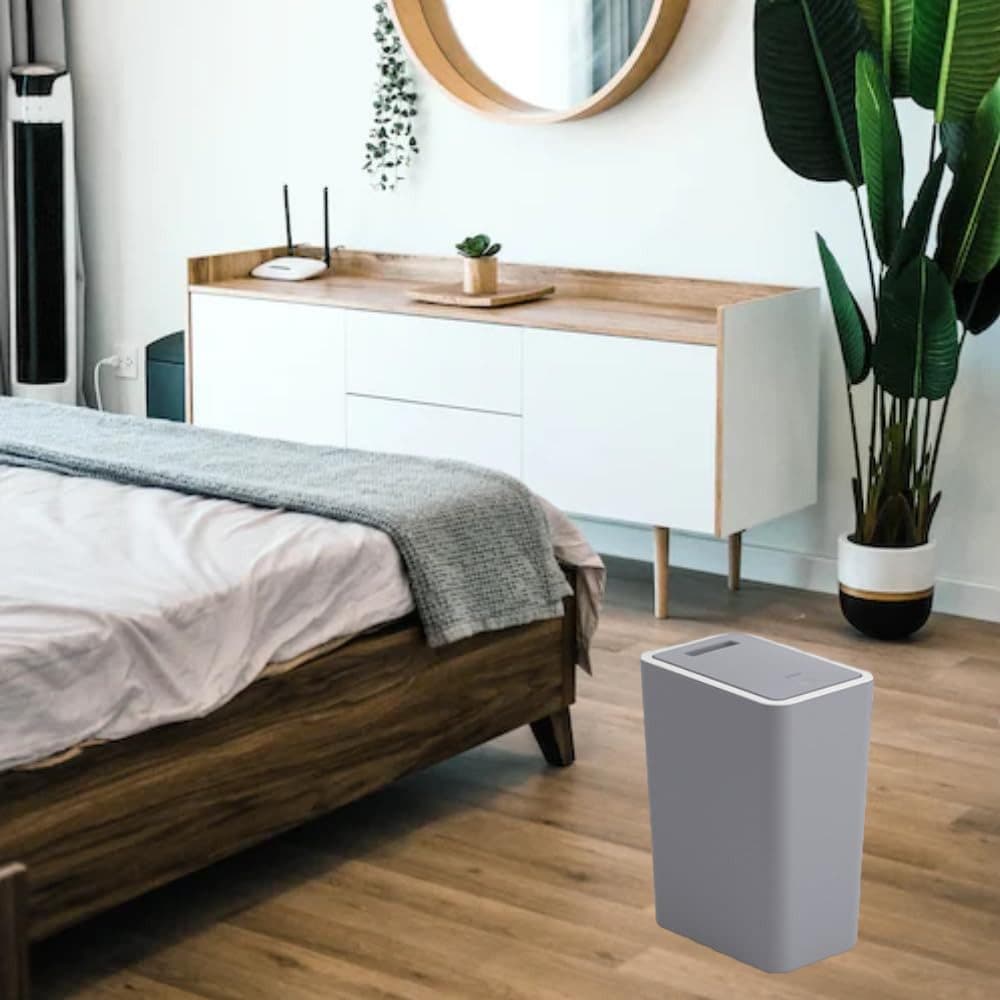 12L Trash Can with Lid, Durable Corrosion-Resistant Odor and Leak Proof for Kitchen Bathroom Living Room, Beige — image 6