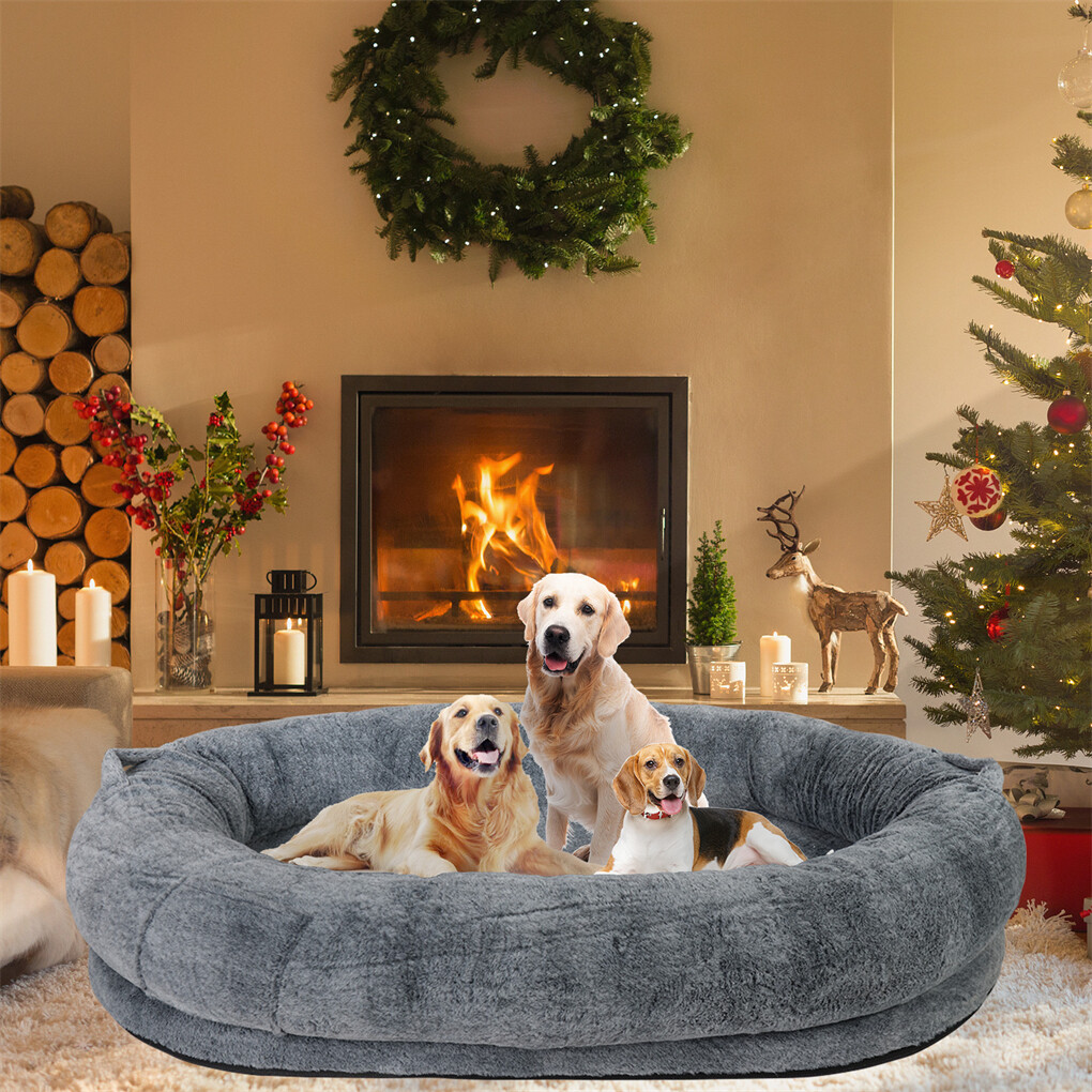 Xxxl Human-Sized Dog Bed Washable Orthopedic Pet Bed Bean Bag With Soft Blanket — image 4