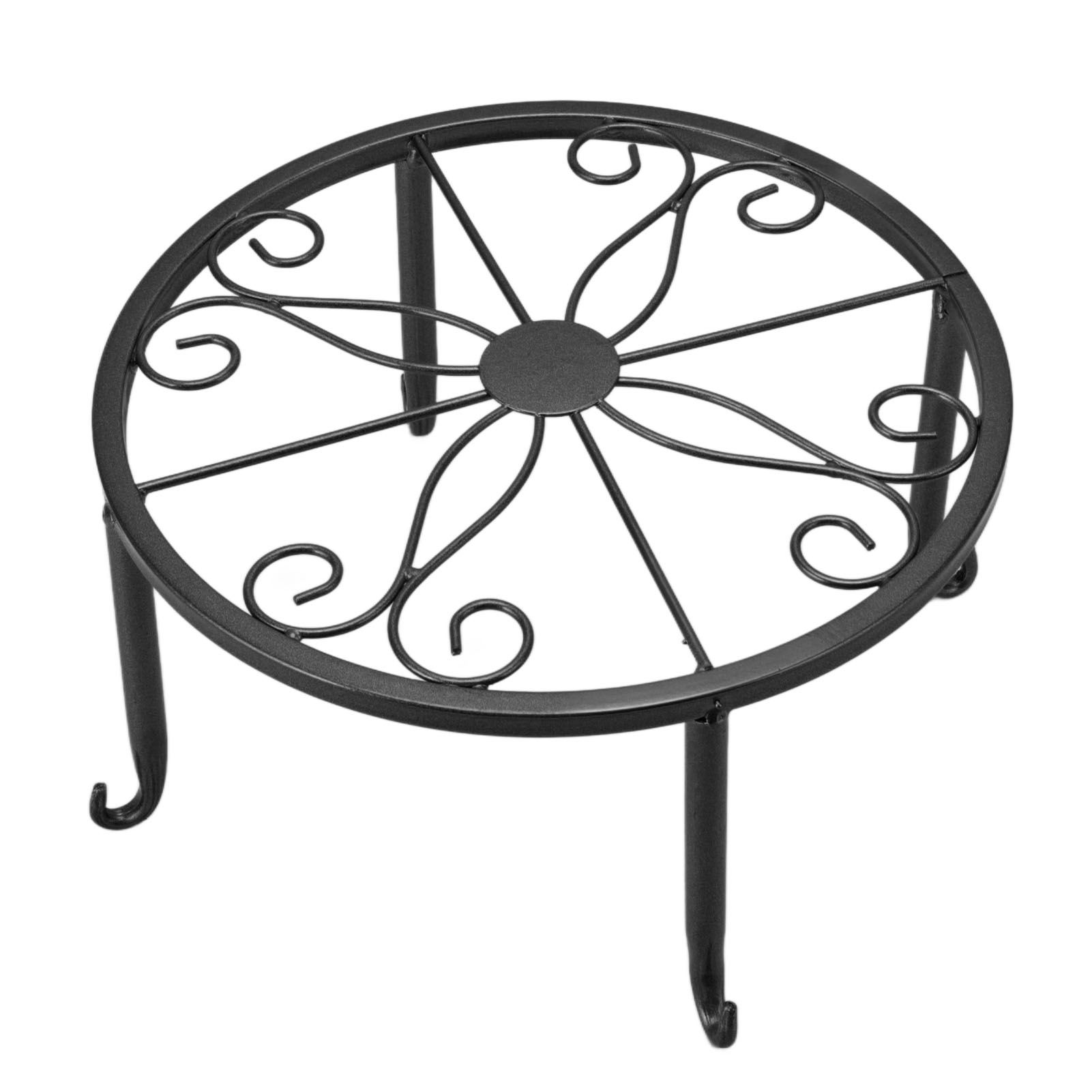 Single Layer Iron Plant Stand Floor Standing Simple Low Plant Pot Stand Balcony Living Room Flower Pot Shelf 22x22x12cm / 8.7x8.7x4.7in Black — image 3