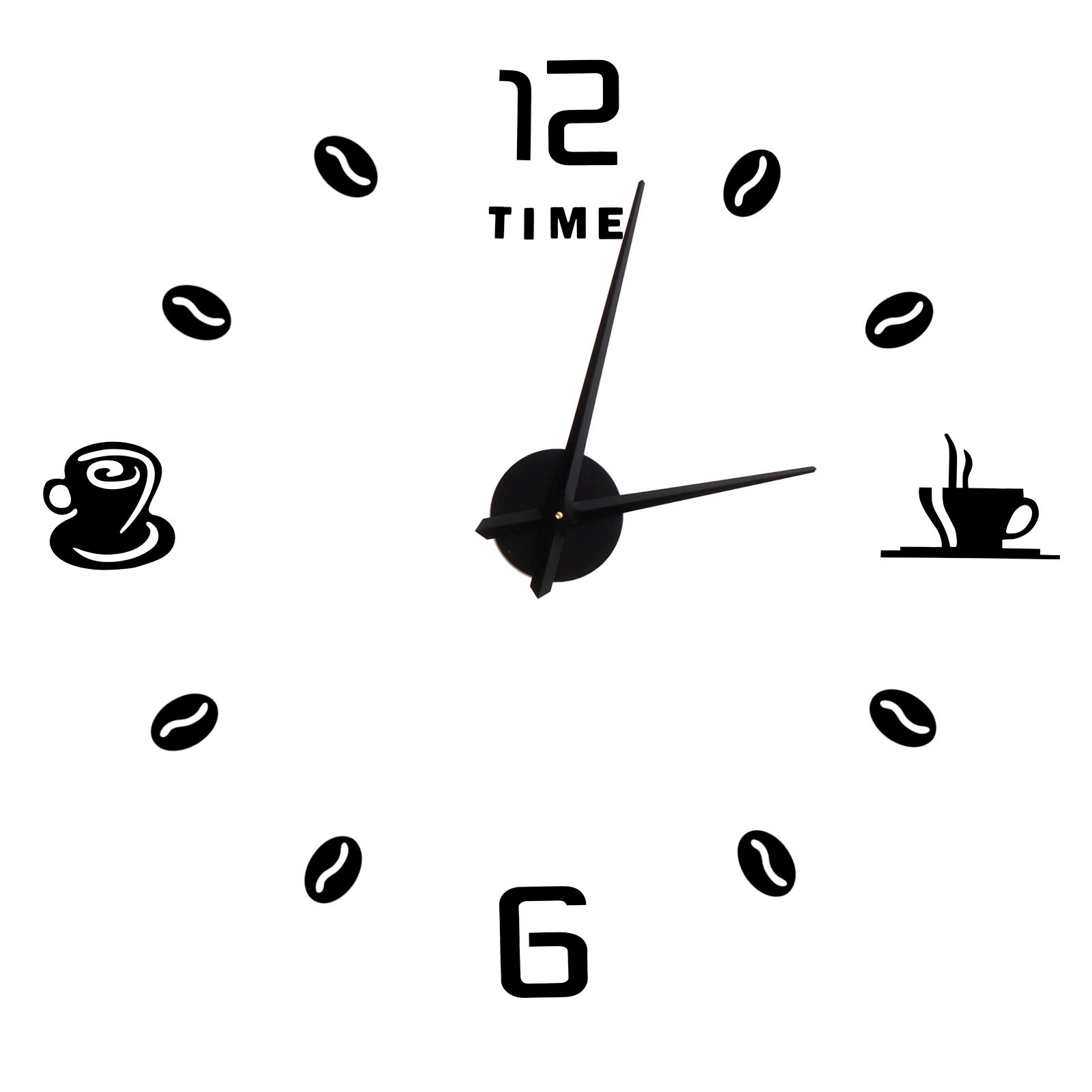 Modern Large Frameless DIY Wall Clock Mirror Surface Sticker for Home Office Room DecorBlack โ image 6