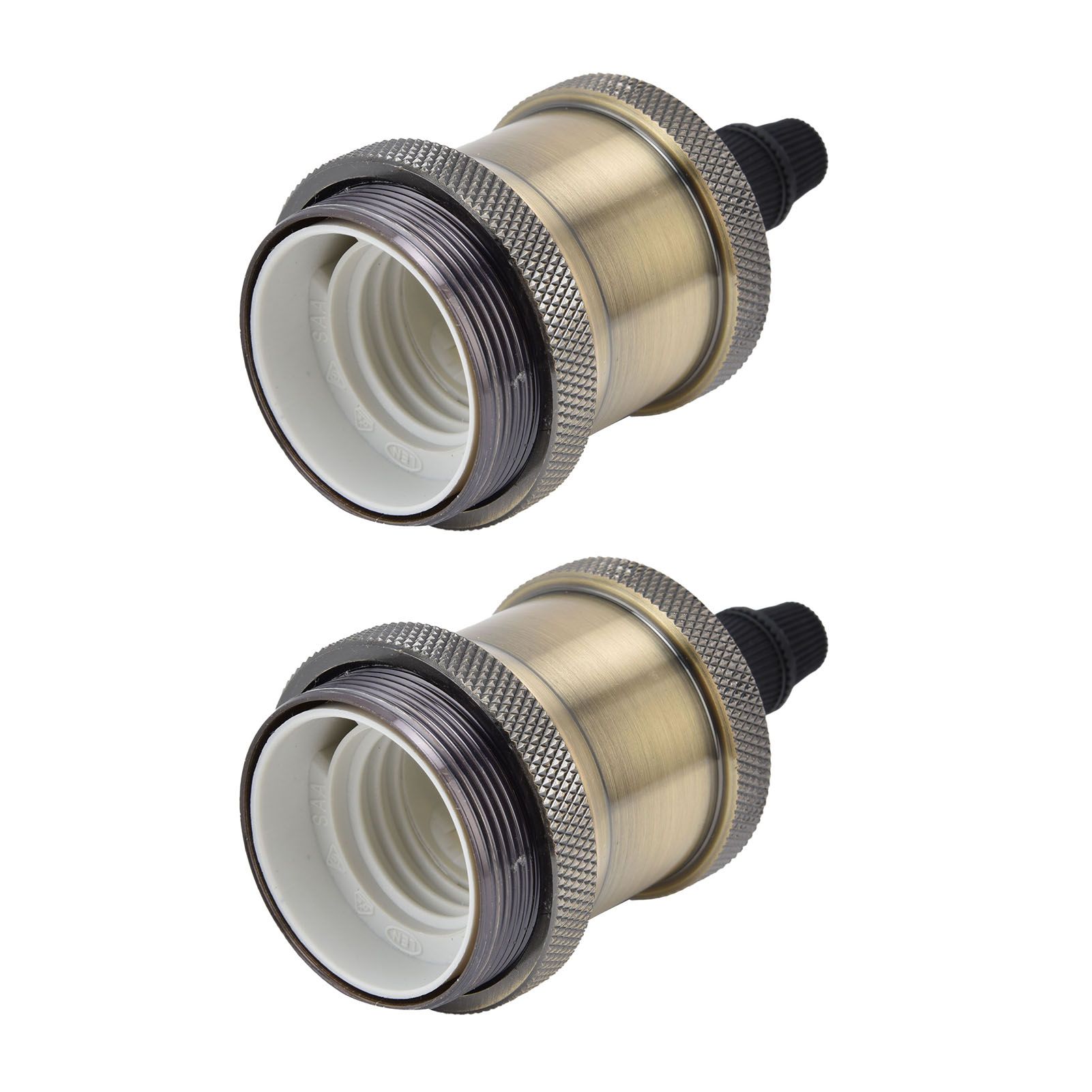 2PCS Vintage Lamp Socket Retro Aluminum Lamp Holder DIY Accessories for E26/27 Vintage BulbsGreen Bronze — image 4