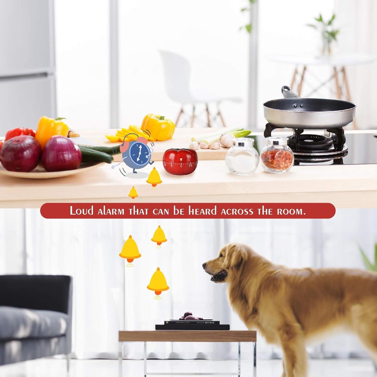 Mechanical Kitchen Timer with Tomato-Shaped Countdown — image 3