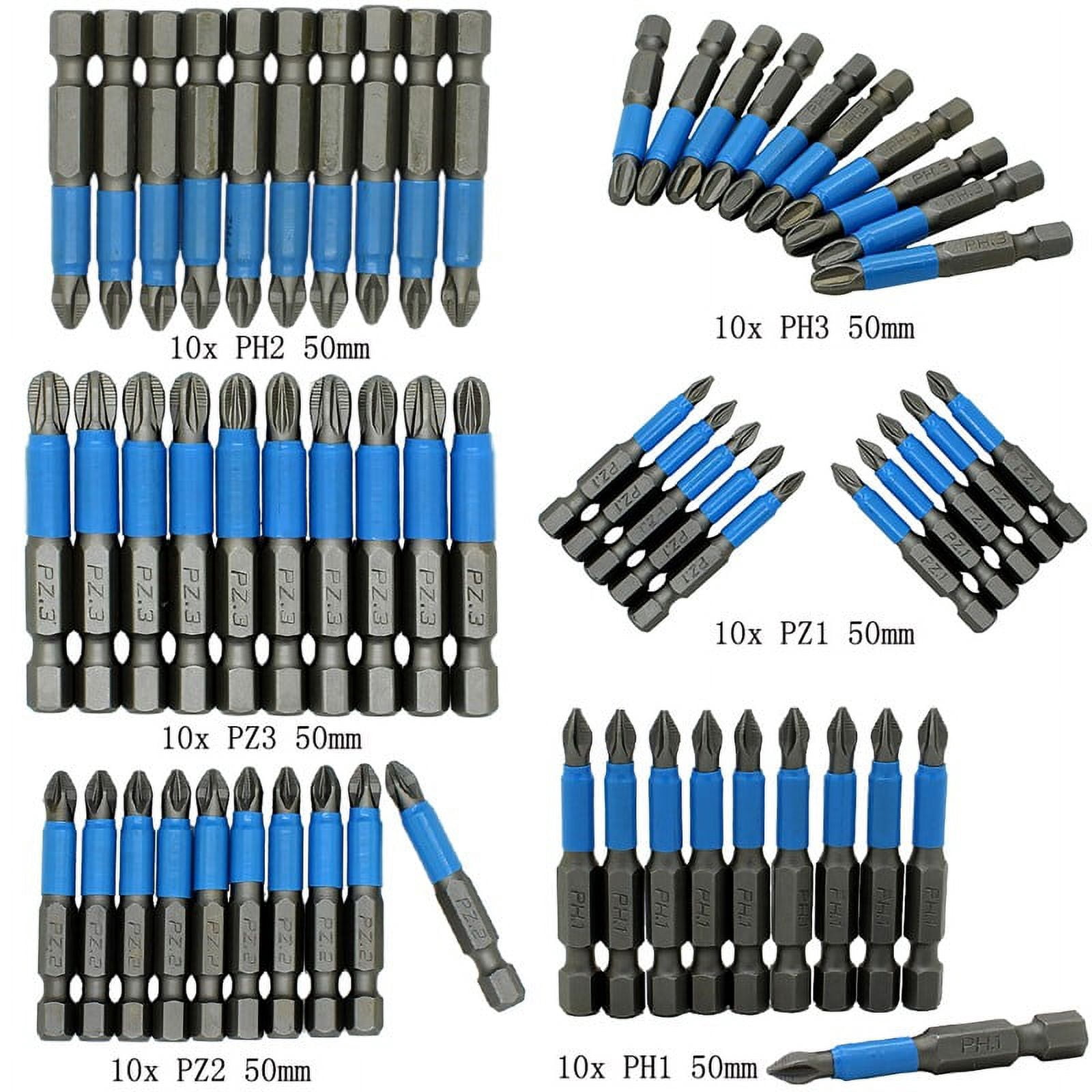 10Pcs Magnetic Anti Skid Electric Screwdriver Bits Alloy Steel 50Mm Cross Screw Driver Tools Set Ph1 Ph2 Ph3 Pz1 Pz2 Pz3 Pz1 Smile Home Ph3 — image 2