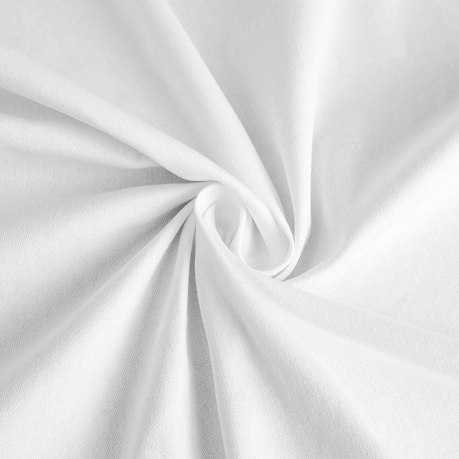 Efavormart White Cotton Blend Round Tablecloth 120" Seamless for 5 Foot Table with Floor-Length Drop — image 5