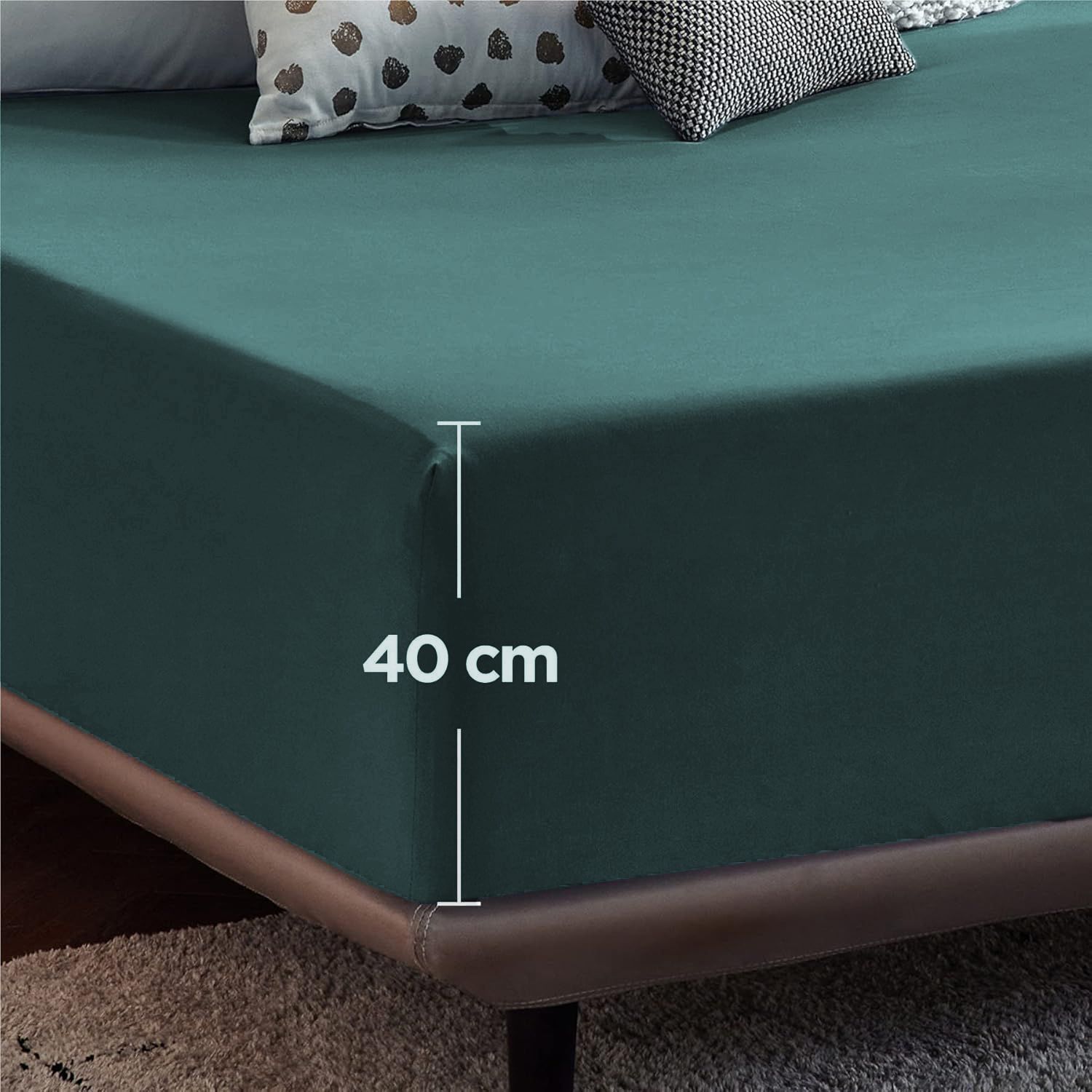 2000TC Hotel Quality Fitted Sheets - 2 Piece Fitted Sheets -Breathable Bedding - Wrinkle, Fade, Stain Resistant- 16inch/40cm Deep Pocket Fitted Bed — image 5