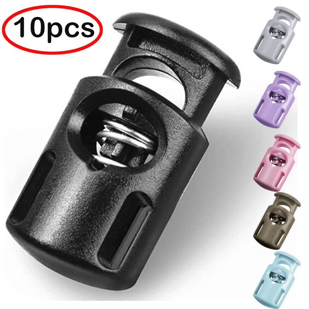 10 PCS Plastic Spring Cord Locks for Drawstring, Paracord Toggle Stopper Clasp Elastic Shoeslace Lock Sweatpants Hoodie String Clips Bungee Swim Goggles Gloves — image 3